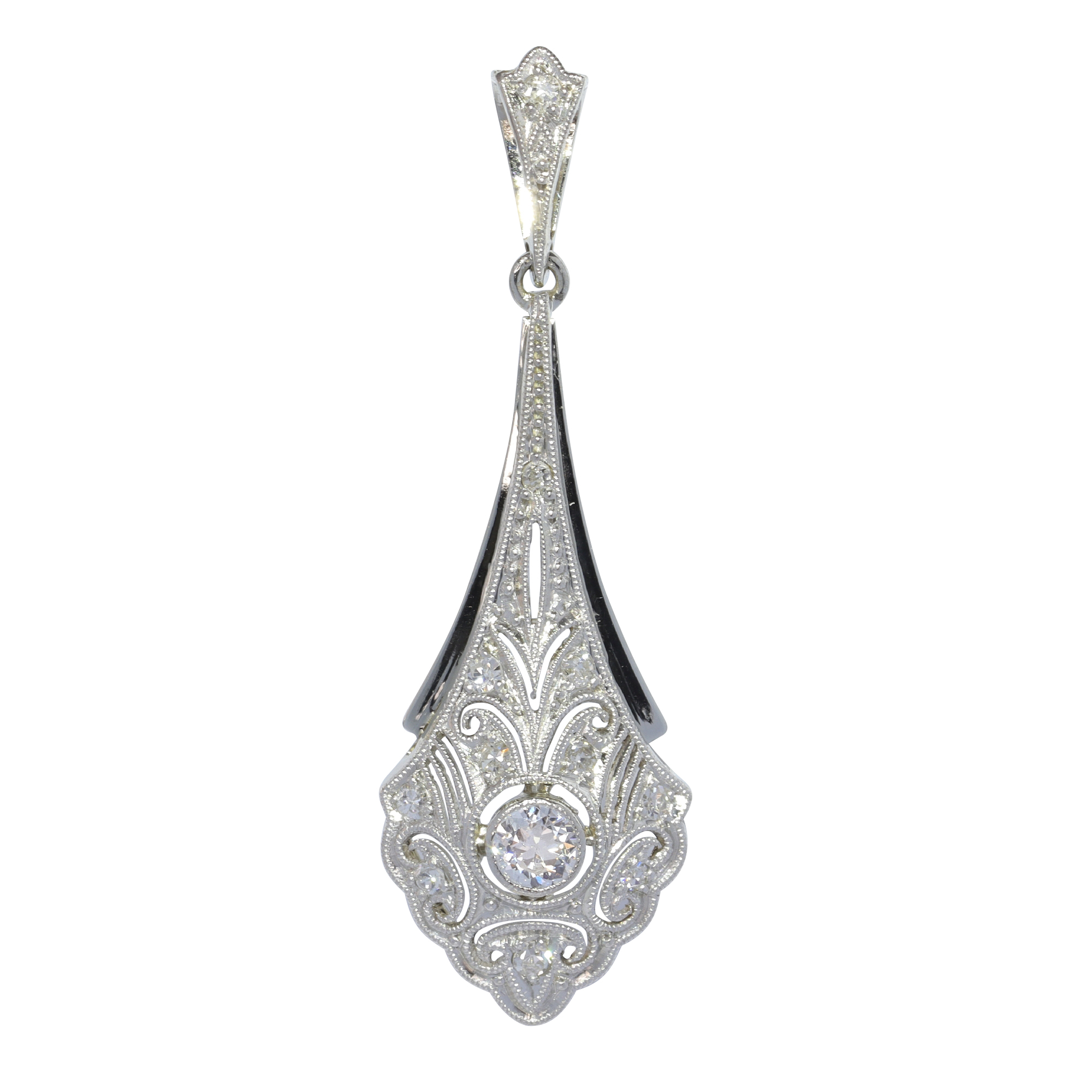 Vintage 1920's Art Deco pendant with diamonds